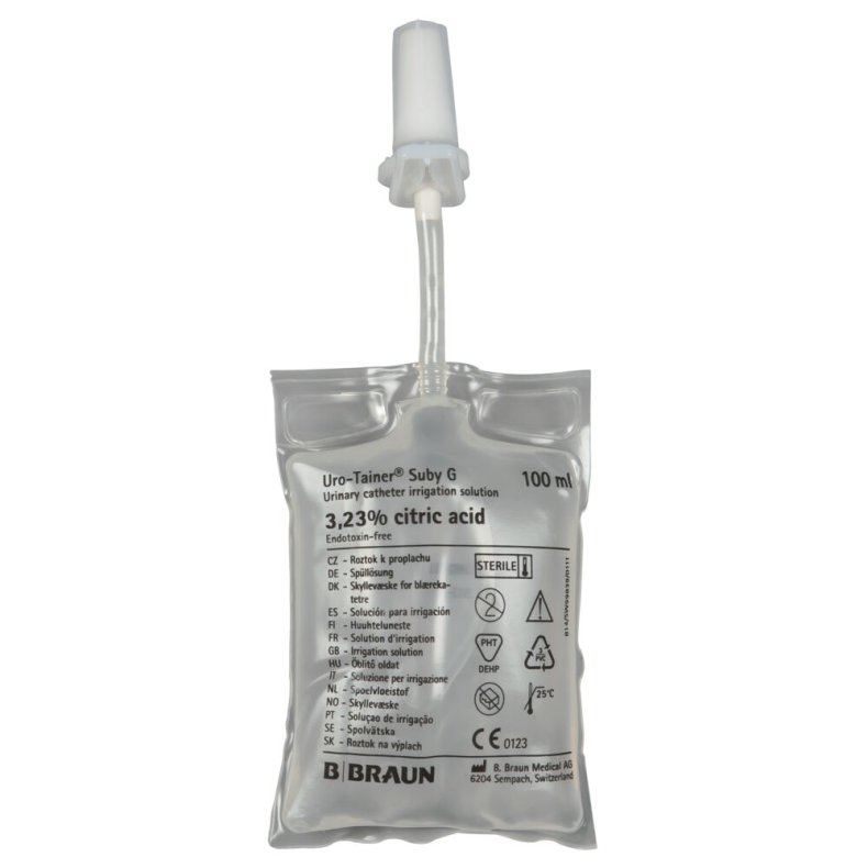 Skyllev�ske, Uro-Tainer Mono, 100 ml, citronsyre/vand, Suby G, 3,23% citronsyre, steril *Denne vare tages ikke retur*