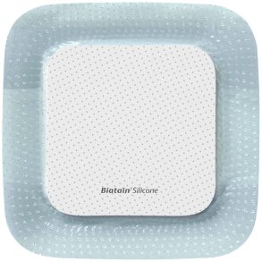Skumbandage, Biatain Silicone, 10x10cm, m/silikonekontaktlag og silikonekl�b, latexfri, steril, engangs *Denne vare tages ikke retur*