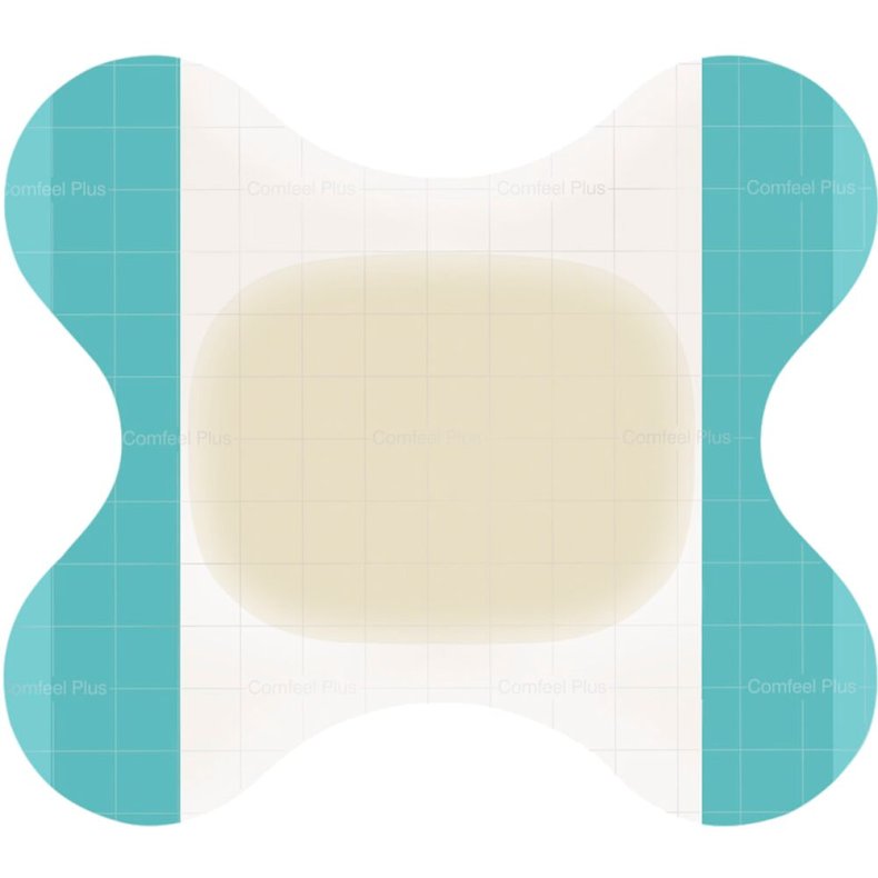 Hydrokolloid bandage, Comfeel Plus Ulcus Contour, 8x6cm, mat, latexfri, steril, engangs *Denne vare tages ikke retur*