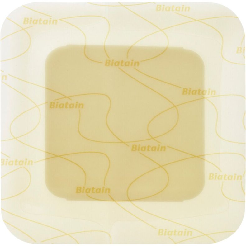 Skumbandage, Biatain Adhesive, 12,5x12,5cm, u/kl�bende kontaktlag, m/hydrokolloidkl�b, latexfri, steril, engangs *Denne vare tages ikke retur*