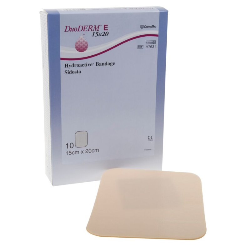 Hydrokolloid bandage, DuoDERM E, 20x15cm, latexfri, steril, engangs *Denne vare tages ikke retur*