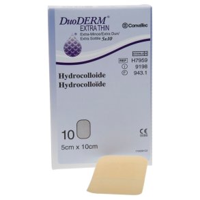 Hydrokolloid bandage, DuoDERM Extra Thin, 10x5cm, latexfri, steril, engangs *Denne vare tages ikke retur*