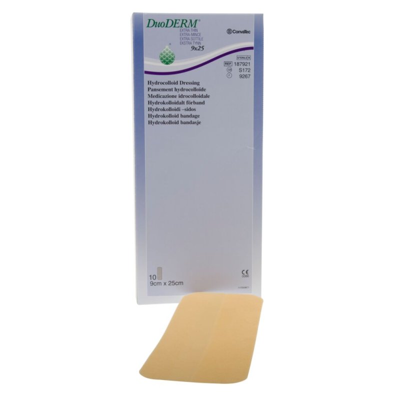 Hydrokolloid bandage, DuoDERM Extra Thin, 25x9cm, post-op, latexfri, steril, engangs *Denne vare tages ikke retur*
