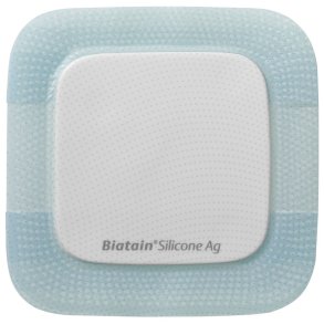S�lvbandage, Biatain Silicone Ag, 12,5x12,5cm, silikonekontaktlag og silikonekl�b, latexfri, steril, engangs *Denne vare tages ikke retur*