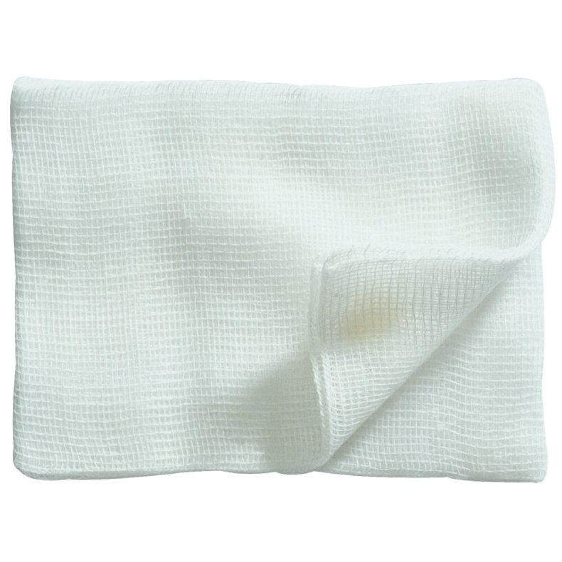 Gazekompres, M�lnlycke, 12-lags, 20x10cm, hvid, 2 stk./pouch, 17-tr�ds, steril *Denne vare tages ikke retur*