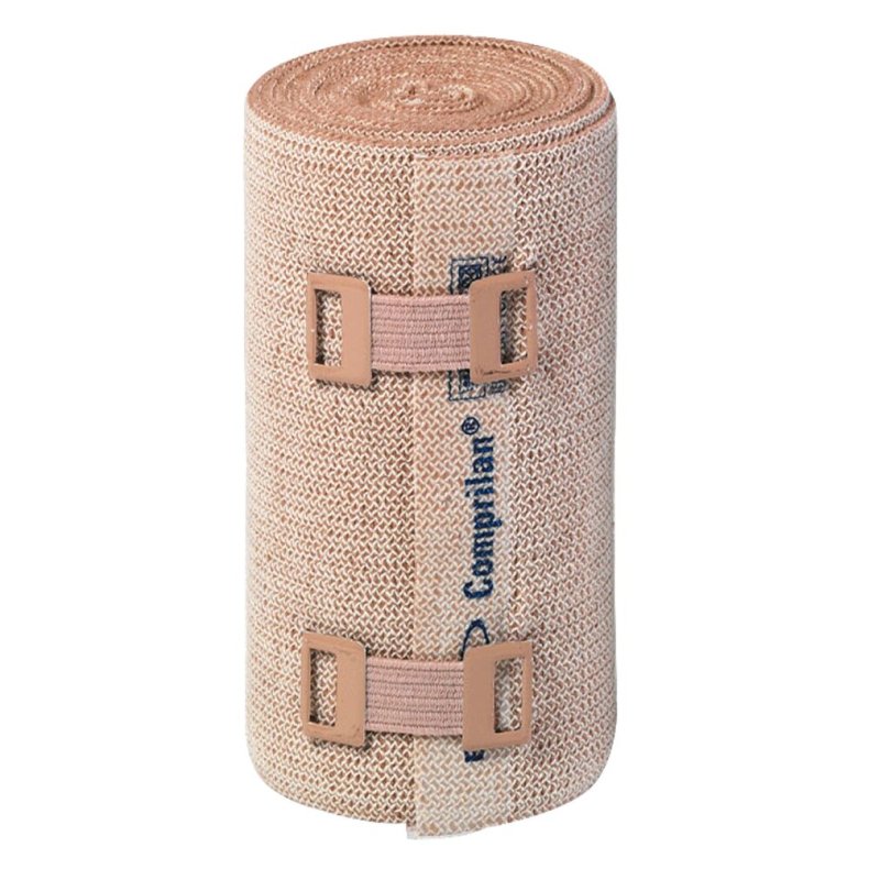 Kortstr�ksbind, Comprilan, 5m x 12cm, beige, m/clips, usteril *Denne vare tages ikke retur*
