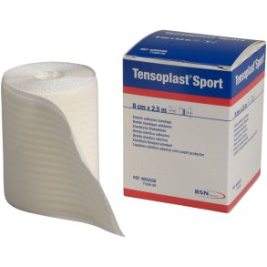 Kortstr�ksbind, Tensoplast Sport, 2,5m x 8cm, off-white, kl�bende, latexfri, usteril, engangs *Denne vare tages ikke retur*