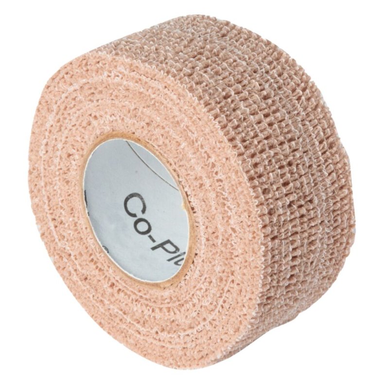 Kortstr�ksbind, Co-Plus Cohesive, 6,3m x 2,5cm, beige, selvh�ftende, latex, usteril, engangs *Denne vare tages ikke retur*