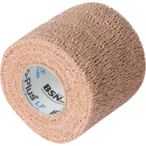 Kortstr�ksbind, Co-Plus Cohesive, 6,3m x 5cm, beige, selvh�ftende, latex, usteril, engangs *Denne vare tages ikke retur*