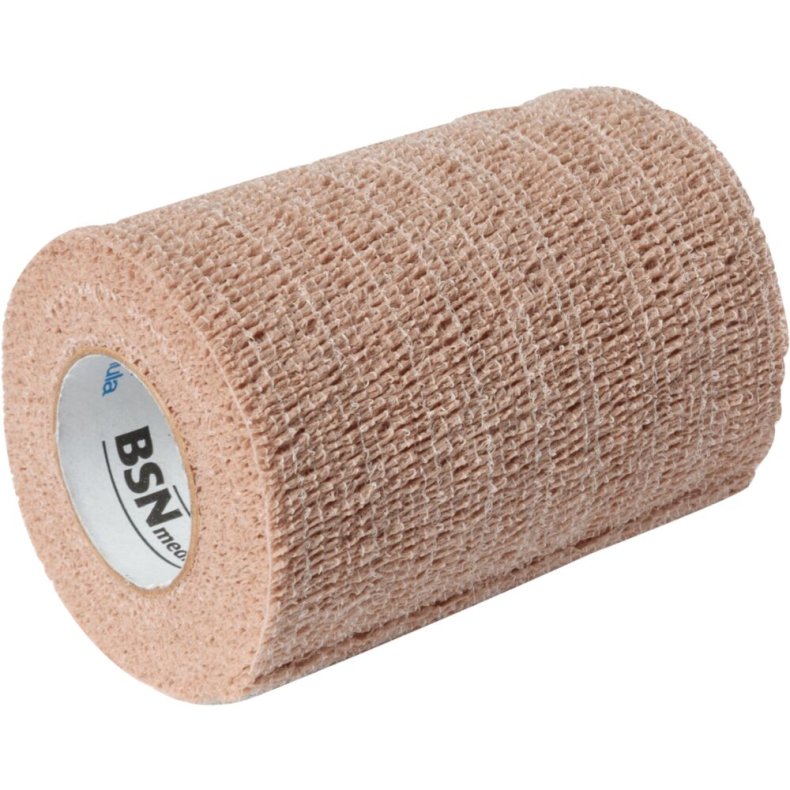 Kortstr�ksbind, Co-Plus Cohesive, 6,3m x 7,5cm, beige, selvh�ftende, latex, usteril, engangs *Denne vare tages ikke retur*