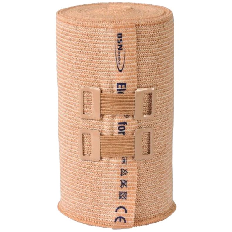Langstr�ksbind, Elodur Forte, 7m x 10cm, beige, m/clips, latexfri, usteril *Denne vare tages ikke retur*