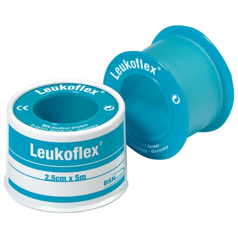 Tape, Leukoflex, 5m x 1,25cm, hvid, latexfri, usteril *Denne vare tages ikke retur*