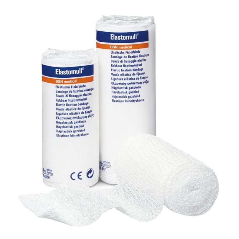 Fikseringsbind, Elastomull, 4m x 6cm, hvid, latexfri, usteril *Denne vare tages ikke retur*