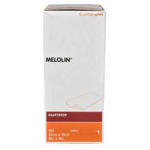 Kompres, absorberende, Melolin, 20x10cm, hvid, uden kl�ber, latexfri, steril *Denne vare tages ikke retur*