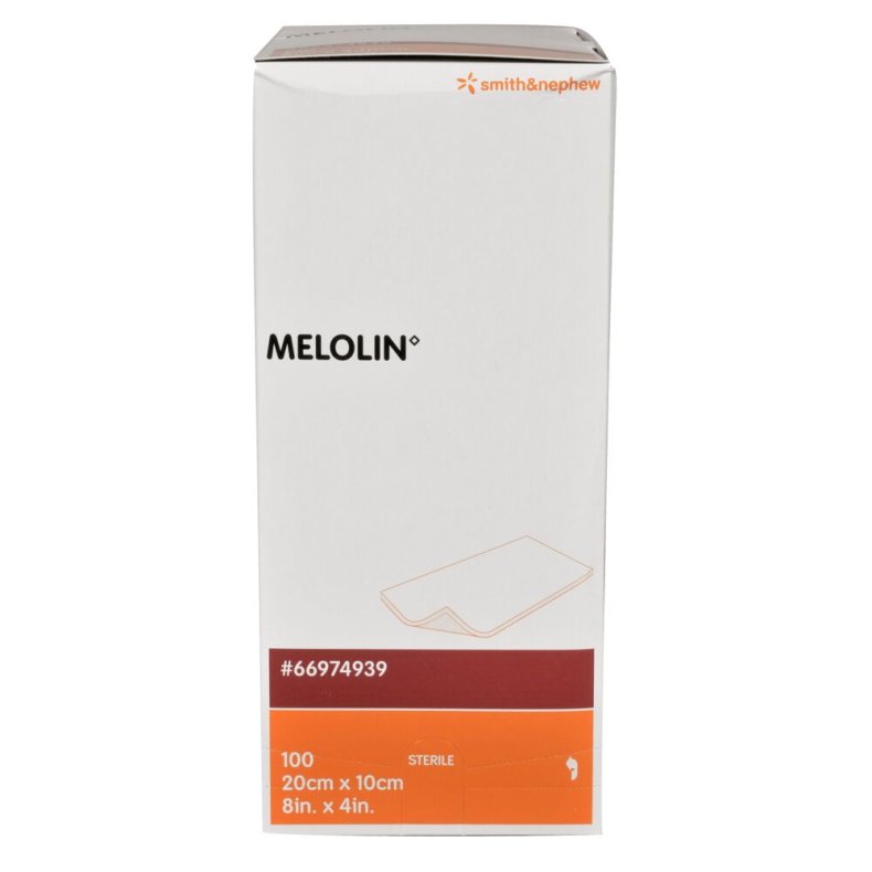 Kompres, absorberende, Melolin, 20x10cm, hvid, uden kl�ber, latexfri, steril *Denne vare tages ikke retur*