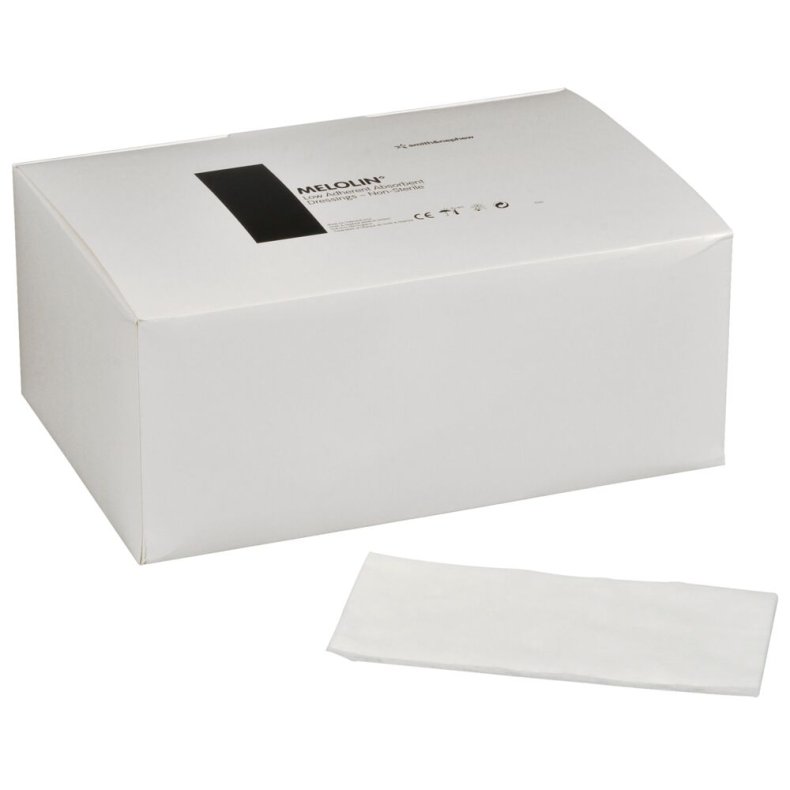 Kompres, absorberende, Melolin, 20x10cm, hvid, uden kl�ber, latexfri, usteril *Denne vare tages ikke retur*