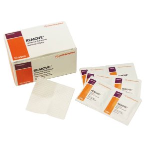 Kl�befjerner serviet, Smith&Nephew Remove, 6,8x6,3cm, nonwoven, med alkohol og Aloe Vera, engangs
