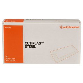 Post-OP forbinding, Cutiplast, 8x15cm, hvid, steril, engangs *Denne vare tages ikke retur*
