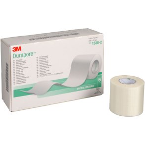 Tape, Durapore, 9,1m x 5cm, hvid, latexfri, usteril *Denne vare tages ikke retur*