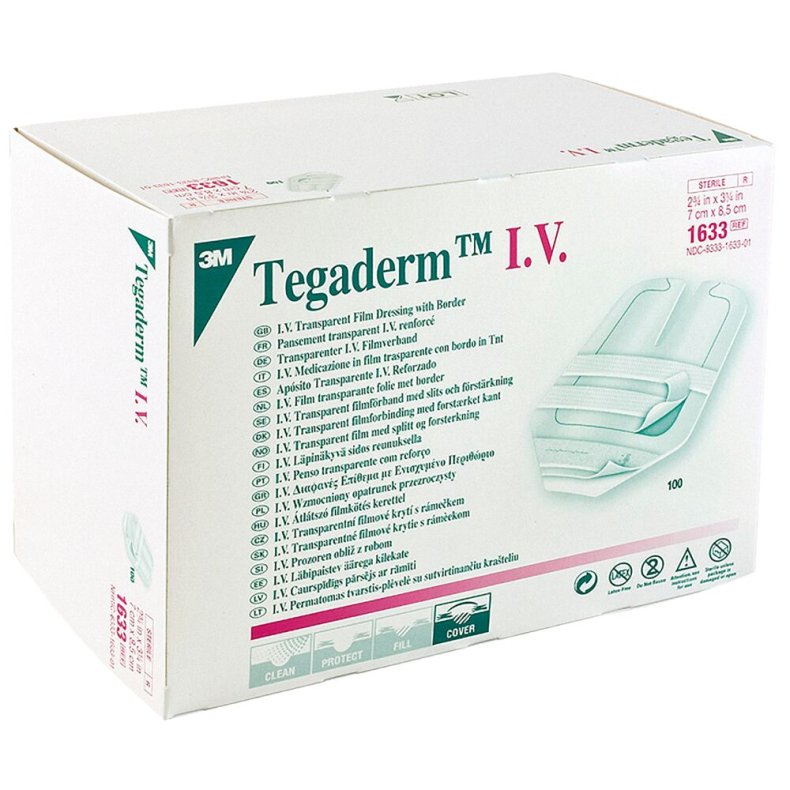 IV-fiksering, Tegaderm I.V., 8,5x7cm, transparent, latexfri, steril *Denne vare tages ikke retur*