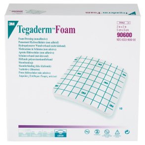 Skumbandage, Tegaderm HP Foam, 4-lags, 5x5cm, u/kl�b, latexfri, steril *Denne vare tages ikke retur*