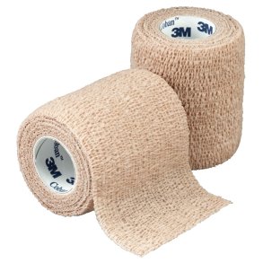 Kortstr�ksbind, Coban, 4,6m x 2,5cm, beige, selvh�ftende, latex, usteril