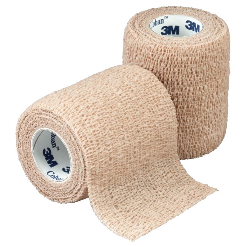 Kortstr�ksbind, Coban, 4,6m x 2,5cm, beige, selvh�ftende, latex, usteril