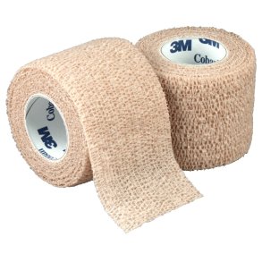 Kortstr�ksbind, Coban, 4,6m x 5cm, beige, selvh�ftende, latex, usteril *Denne vare tages ikke retur*