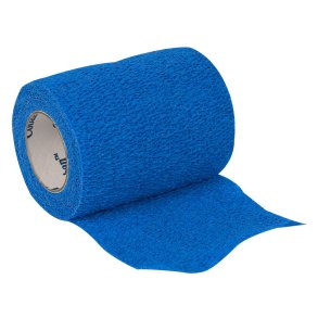 Kortstr�ksbind, Coban, 4,6m x 7,5cm, bl�, selvh�ftende, latex, usteril *Denne vare tages ikke retur*