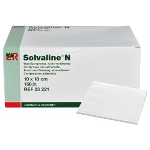 Kompres, absorberende, Solvaline N, 10x10cm, uden kl�ber, latexfri, usteril
