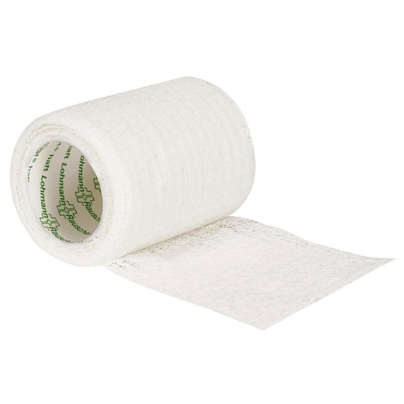 Fikseringsbind, Mollelast Haft, 4m x 6cm, hvid, selvh�ftende, latex, usteril, engangs *Denne vare tages ikke retur*