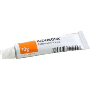 Oprensende salve, IODOSORB, brun, salve i tube, steril, engangs *Denne vare tages ikke retur*