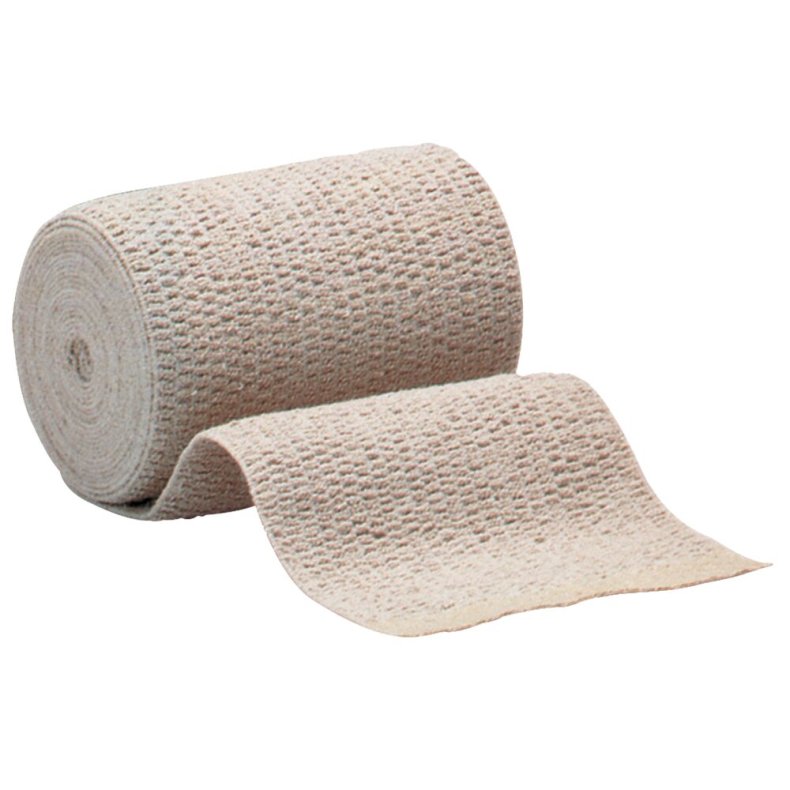 Langstr�ksbind, Dauerbinde K, 14m x 12cm, beige, 14m udstrakt, l�st i �ske, latexfri, usteril, flergangs *Denne vare tages ikke retur*