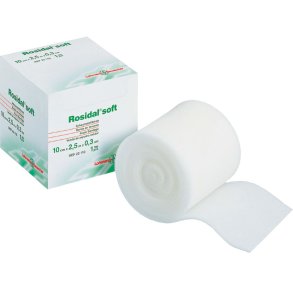 Polsterbind, Rosidal Soft, 2,5m x 15cm, hvid, 2,5 m udstrakt, l�st i �ske, latexfri, usteril *Denne vare tages ikke retur*
