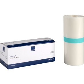 Filmforbinding, ABENA, 10m x 15cm, transparent, p� rulle, latexfri, usteril