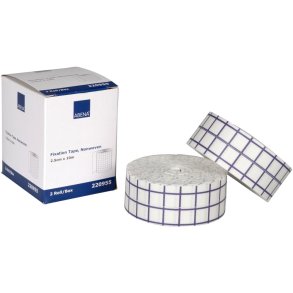 Fikseringstape, ABENA, 10m x 2,5cm, hvid, elastisk, p� rulle, perforeret, latexfri, usteril