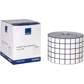 Fikseringstape, ABENA, 10m x 5cm, hvid, elastisk, p� rulle, perforeret, latexfri, usteril