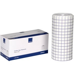 Fikseringstape, ABENA, 10m x 15cm, hvid, elastisk, p� rulle, perforeret, latexfri, usteril