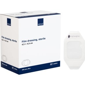Filmforbinding, ABENA, 4,5x4,5cm, transparent, latexfri, steril, engangs *Denne vare tages ikke retur*