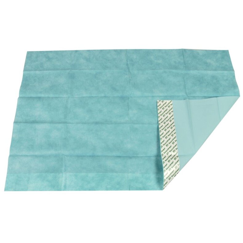 Afd�kningsstykke, Raucodrape, 2-lags, 75x50cm, gr�n, med kl�b, steril, engangs *Denne vare tages ikke retur*