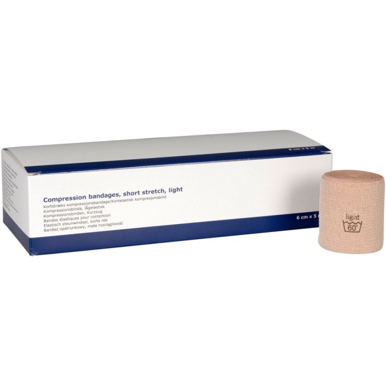 Kortstr�ksbind, ABENA, 5m x 6cm, beige, light, usteril, flergangs