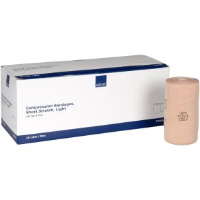 Kortstr�ksbind, ABENA, 5m x 10cm, beige, light, usteril, flergangs