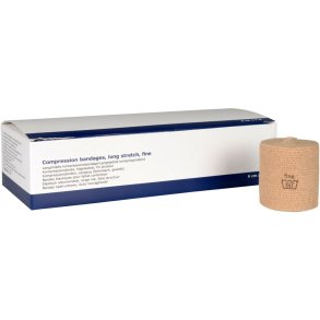 Langstr�ksbind, ABENA, 7m x 6cm, beige, fine, usteril, flergangs