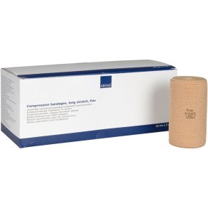 Langstr�ksbind, ABENA, 7m x 10cm, beige, fine, usteril, flergangs
