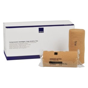 Langstr�ksbind, ABENA, 7m x 12cm, beige, fine, usteril, flergangs