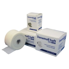 Fikseringsbind, Danamull Haft, 4m x 6cm, hvid, selvh�ftende, latexfri, usteril, engangs