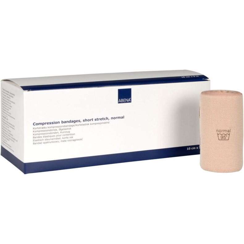 Kortstr�ksbind, ABENA, 5m x 10cm, beige, normal, usteril, flergangs