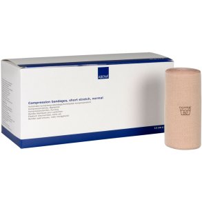Kortstr�ksbind, ABENA, 5m x 12cm, beige, normal, usteril, flergangs