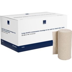 Langstr�ksbind, ABENA, 7m x 12cm, beige, forte, usteril, flergangs