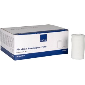 Fikseringsbind, ABENA, 4m x 6cm, hvid, fin, latexfri, usteril